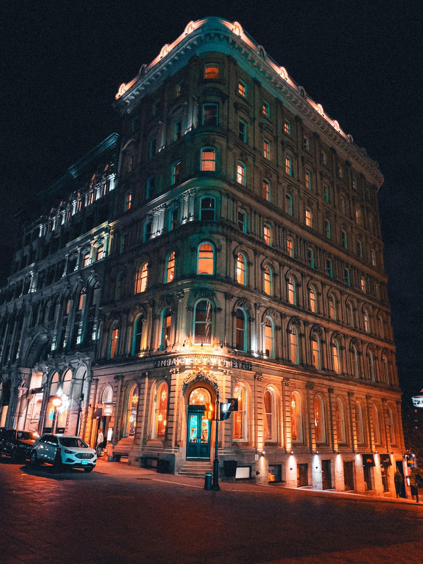 Montreal Sherbrooke street at night